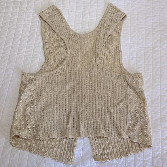 FREE PEOPLE Seascape Tank Vest NWT in Conch Combo Metallic Gold Cream Sz. Small - Picture 9 of 14